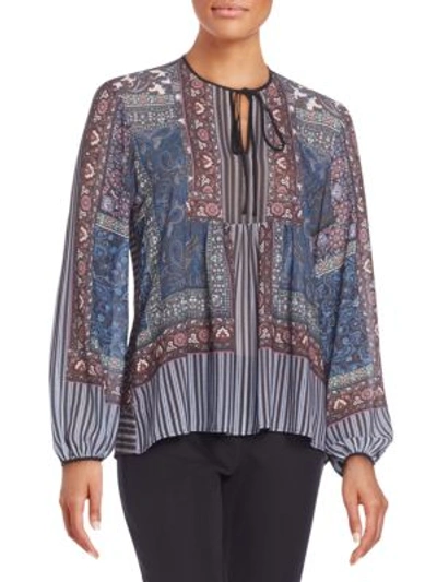 Clover Canyon Patchwork-print Peasant Blouse In Multi