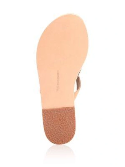 Shop Ancient Greek Sandals Apteros Cutout Leather Slides In Cotton