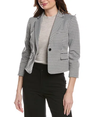 Theory Micro Houndstooth Blazer In Gray