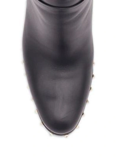 Shop Valentino Soul Studded Leather Tall Boots In Black