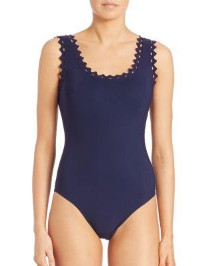 Shop Karla Colletto Swim One-piece Swimsuit In Navy