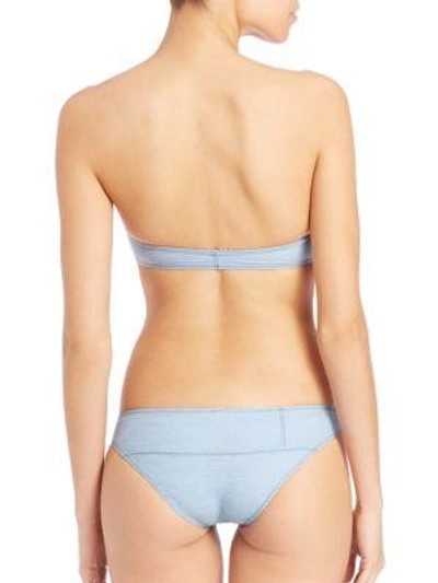 Shop Lisa Marie Fernandez Two-piece Denim Bikini In Faded Denim