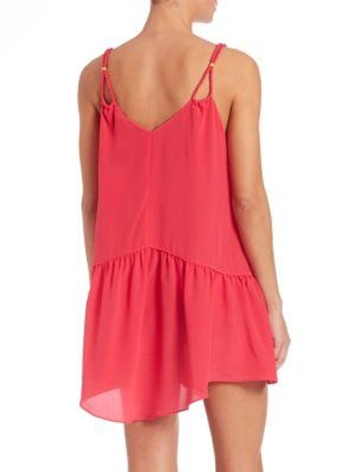 Shop Lazul Braided-cord Short Silk Dress In Diva Pink