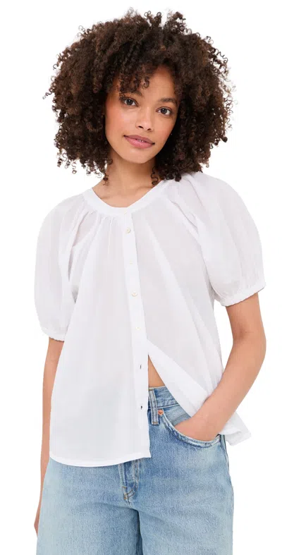 Faherty Voile Lettie Top In White