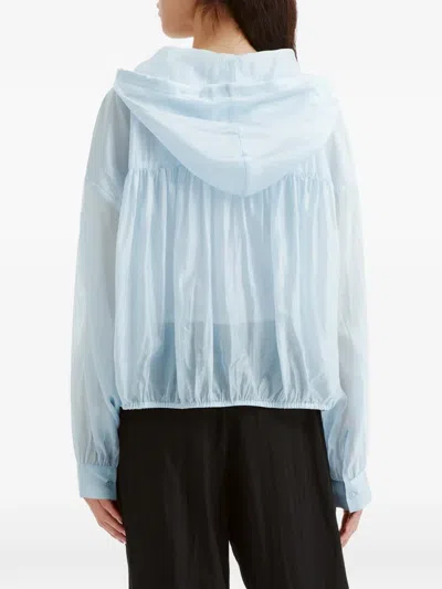 B+ab Drawstring-hood Lightweight Jacket In Blue