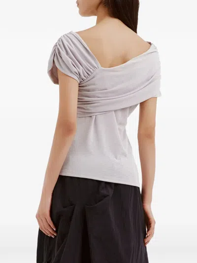 B+ab Ruched Off-shoulder Blouse In Gray