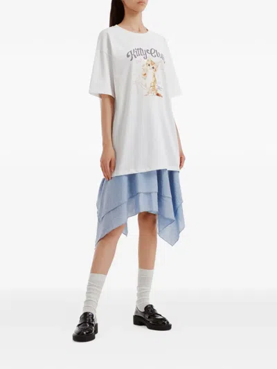 B+ab Graphic-print Drop-shoulder T-shirt In White