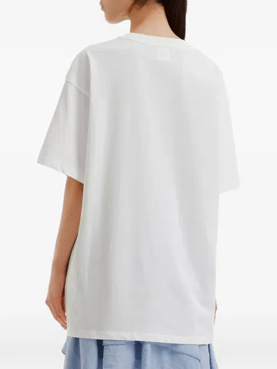 B+ab Graphic-print Drop-shoulder T-shirt In White