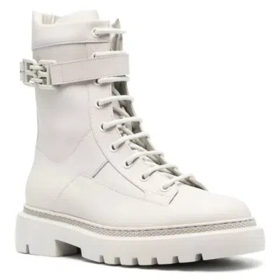 Bally Gioele Leather Ankle Boots In Neutral