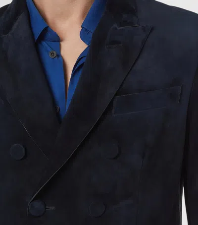 Tom Ford Suede Double-breasted Blazer In Multi