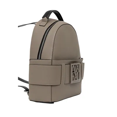 Armani Exchange Beige Polyethylene Backpack In Brown