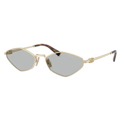 Miu Miu 0mu 56zs Angular Geometric Metal Sunglasses In Blue