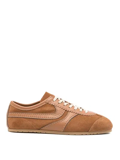 Dries Van Noten Women Brown Low-top Sneakers With Two-tone Lace-up In Suede Woman