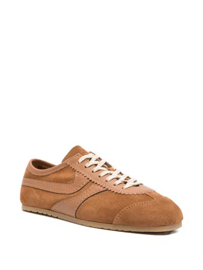 Dries Van Noten Women Brown Low-top Sneakers With Two-tone Lace-up In Suede Woman