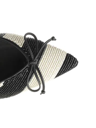 Jacquemus Les Escarpins Tourni 80 Striped Faux Raffia Pumps In Black