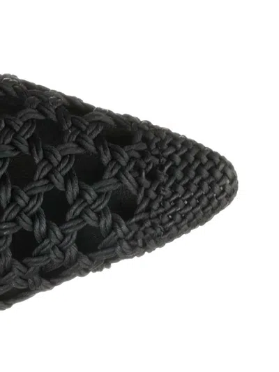Jacquemus Woven Ankle-tie Heeled Sandals In Black