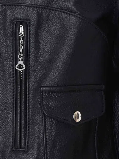 Schott Black Leather Jacket In Black