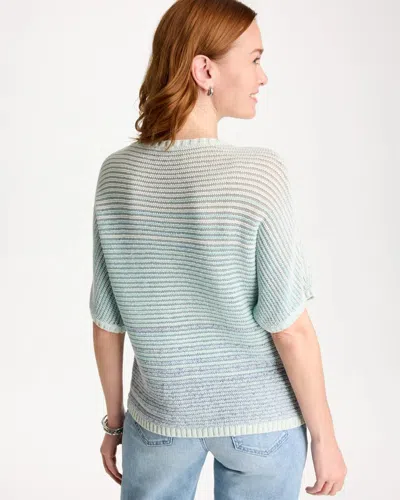 Chico's Space Dyed Pullover Sweater In Blue In Multi