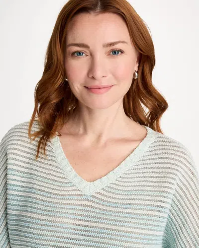 Chico's Space Dyed Pullover Sweater In Blue In Multi
