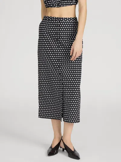 Frame The Dot Front Button Midi Skirt In Black