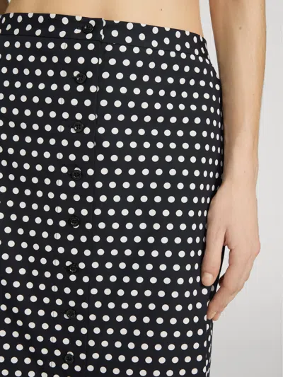 Frame The Dot Front Button Midi Skirt In Black