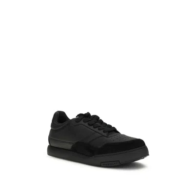 Givenchy Black Calf Leather Bos Taurus Low Top Sneakers In Multi