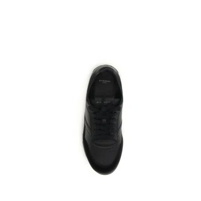 Givenchy Black Calf Leather Bos Taurus Low Top Sneakers In Multi