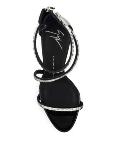 Shop Giuseppe Zanotti Cam Nero Swarovski Crystal & Patent Leather Sandals In Black