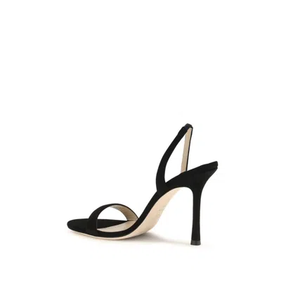 Jimmy Choo Jenn 85mm Suede Slingback Sandals In Black