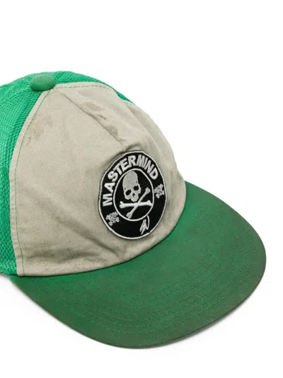 Mastermind Japan Skull-patch Mesh-panel Cap In Green
