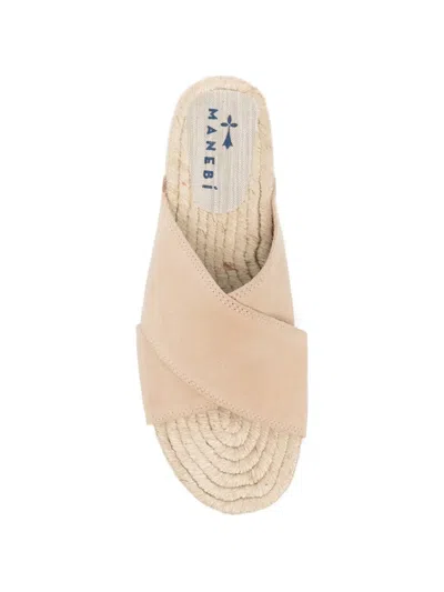 Manebi Crossover-strap Espadrilles In Neutral