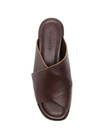 Curiosite Crossover-strap Platform Sandals In Brown