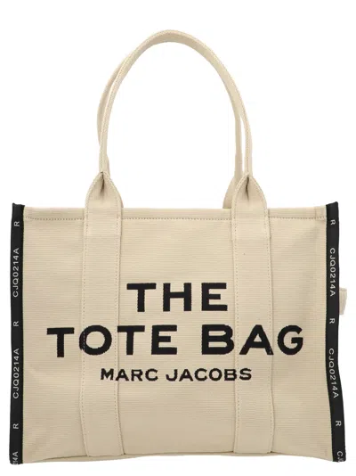Marc Jacobs Ithe Large Tote Bag N Canvas With Jacquard Logo In Neutral
