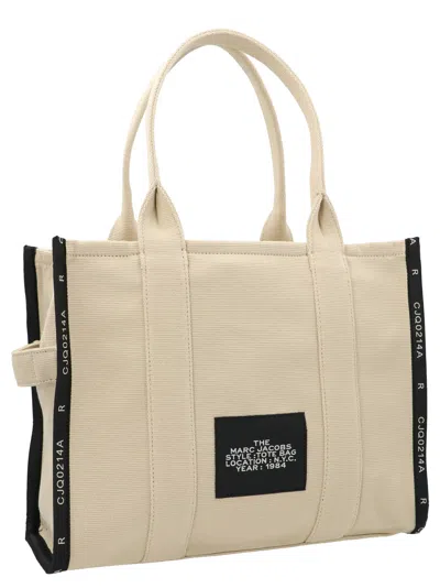 Marc Jacobs Ithe Large Tote Bag N Canvas With Jacquard Logo In Neutral
