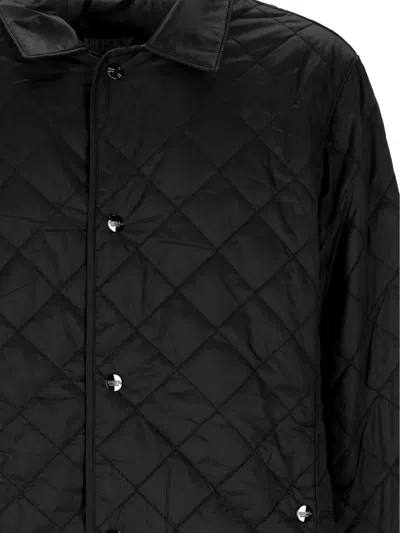 Husky Quilted Press-stud Jacket In Black