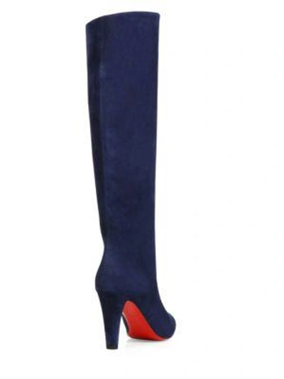 Shop Christian Louboutin Dorififa 85 Tall Suede Boots In Black