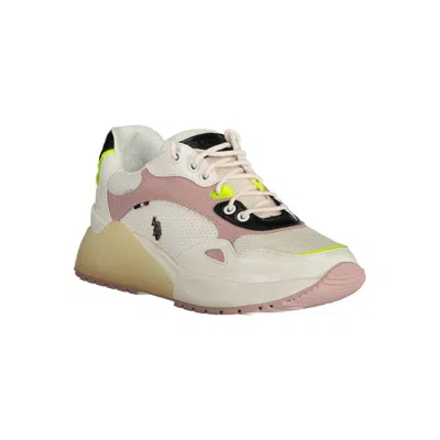 U.s. Polo Assn White Polyester Sneaker In White