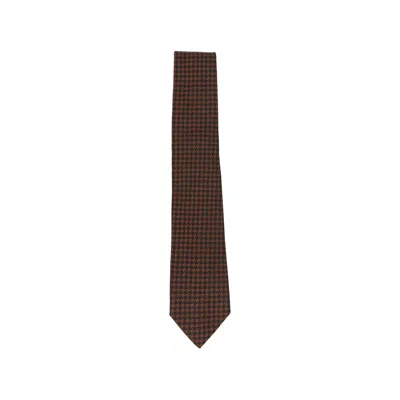 Tagliatore Houndstooth-pattern Tie In Brown