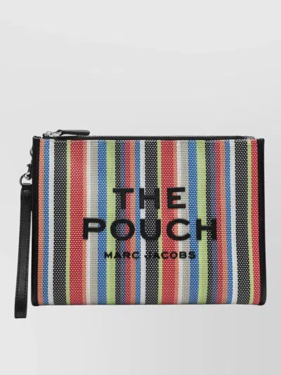 Marc Jacobs Striped Pattern Wallet Wrist Strap Design In Multi