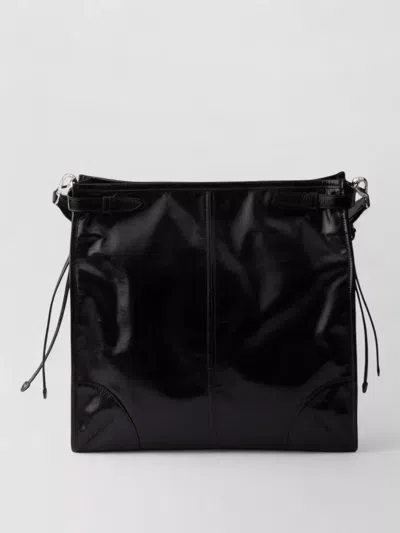 Prada Shoulder Bag Top Handle Smooth Finish In Black