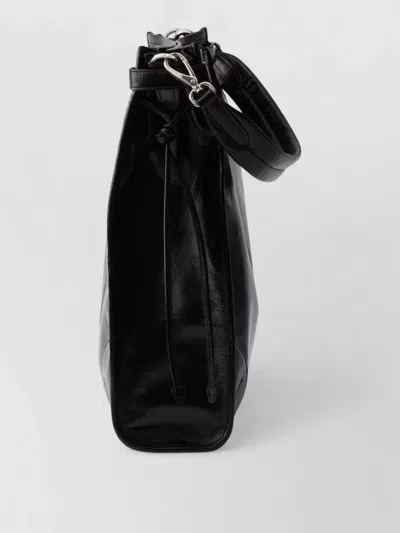 Prada Shoulder Bag Top Handle Smooth Finish In Black