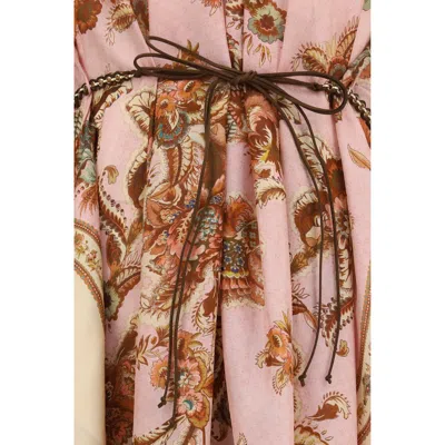 Zimmermann Womens Mauve Jacobean Aster Billow Silk Maxi Dress Xl In Brown