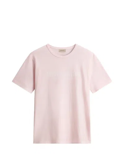Woolrich Flamed Cotton T Shirt In Pink