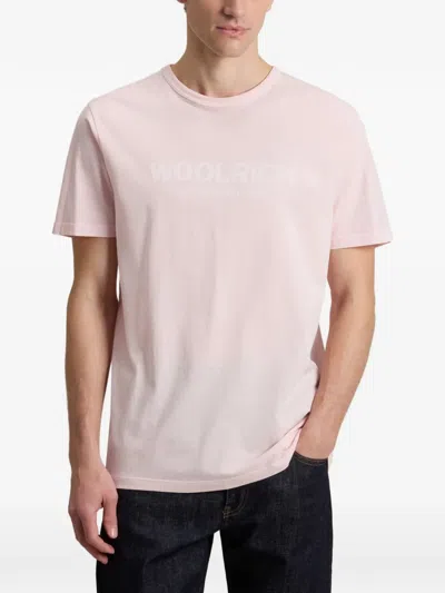 Woolrich Flamed Cotton T Shirt In Pink