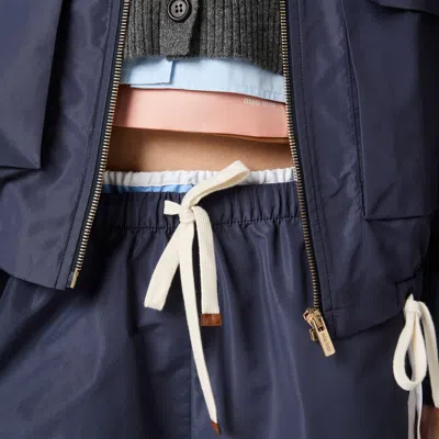 Miu Miu Technical Fabric Bermudas In Blue