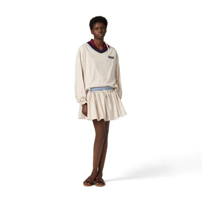 Miu Miu Technical Pongé Sweatshirt In Neutral