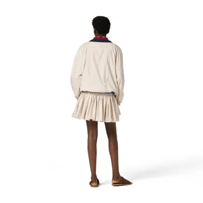 Miu Miu Technical Pongé Sweatshirt In Neutral