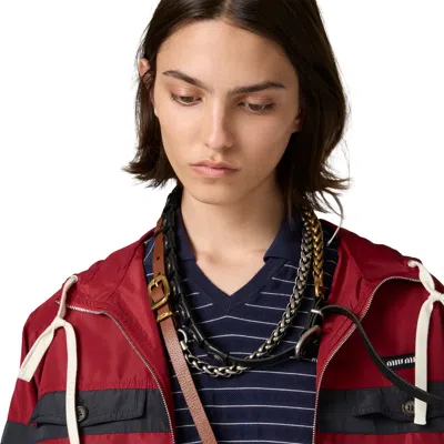 Miu Miu Technical Fabric Blouson Jacket In Multi