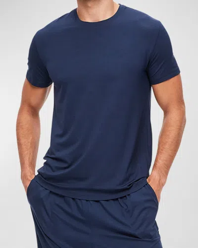 Derek Rose Basel Stretch Micro Modal Jersey T-shirt In Blue