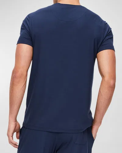 Derek Rose Basel Stretch Micro Modal Jersey T-shirt In Blue